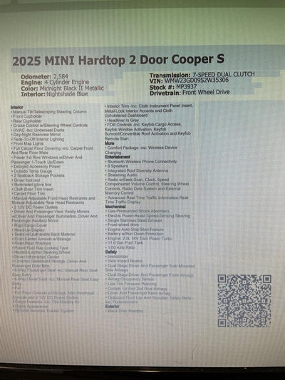 2025 MINI Hardtop 2 Door Cooper S