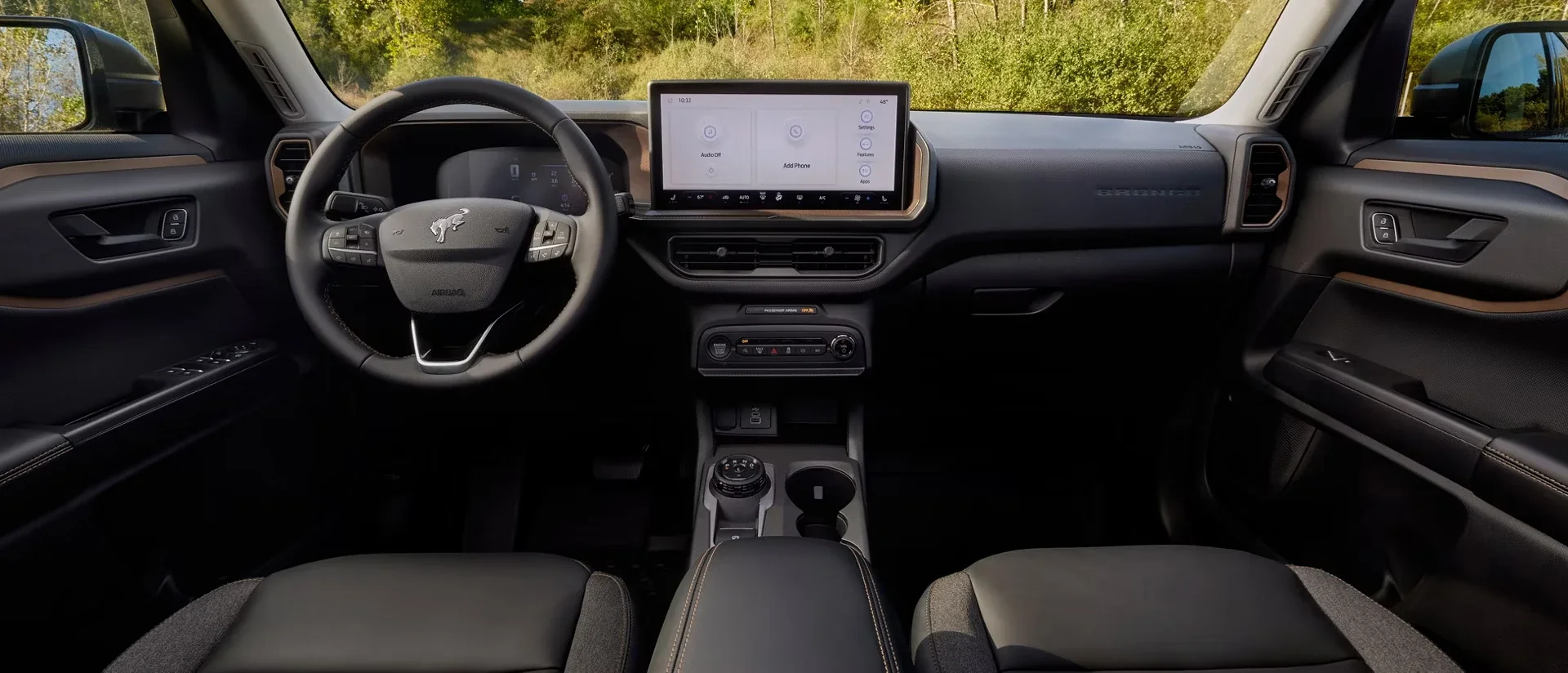 Interior view of the Ford Bronco Sport dashboard